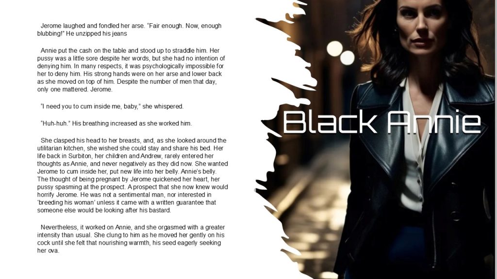 Extract from the erotic interracial and cuckold novella 'Black Annie' on Kondle and Kindle Unlimited
