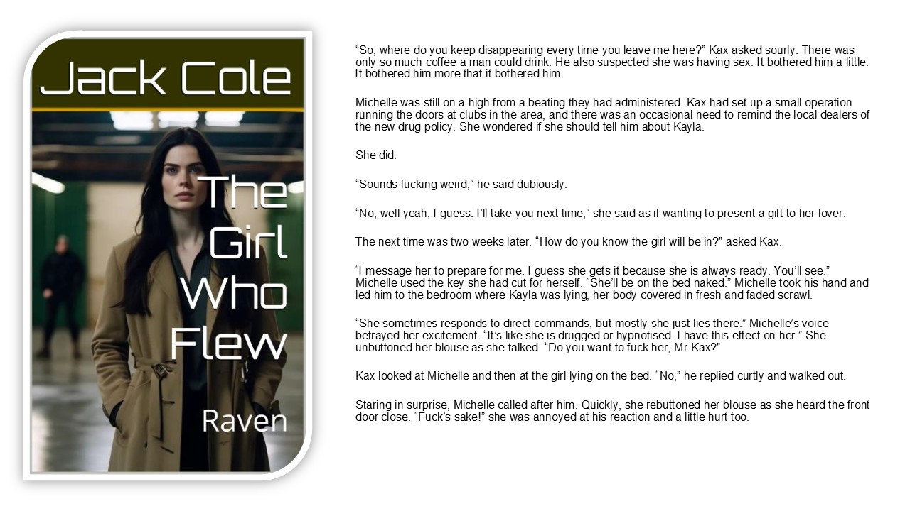 Extract from the erotic thriller 'The Girl Who Flew' on Amazon Kindle and Kindle Unlimited