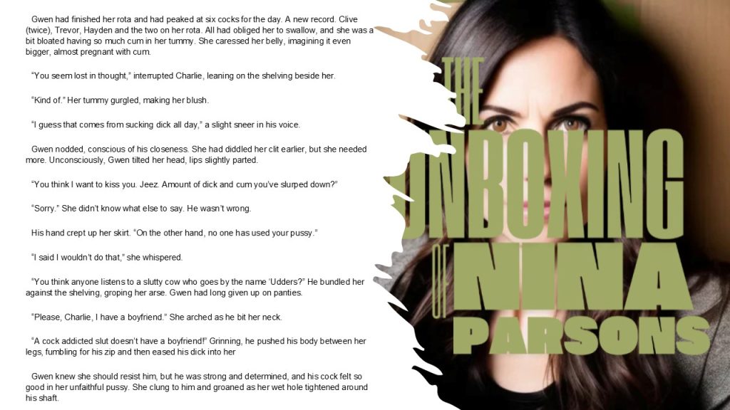 Gwen's sexual journey begins in the eBook - The Unboxing of Nina Parsons